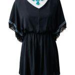 Alya Black Dress - Magyar Dolman Fringe Sleeves - Made in the USA - Size Medium Photo 0