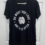 Jerry Leigh  Graphic Tee Do What You Love Rose Print Black XL/XG‎ Photo 0