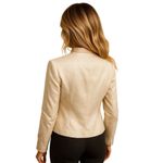Papell Petites 4P Ivory Silk Beaded Jacket Textured Vintage Cocktail City Chic Tan Photo 3