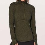 Lululemon Extra Mile 1/2 Zip Heathered Utilitarian/Black Size 2 Photo 0