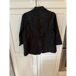 T Milano Woman Black Zebra Print Blazer Jacket 16W 3/4 Sleeve Collar Photo 4