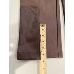 Wildfox  Pants Womens Medium Brown Faux Vegan Leather Slit Hem Straight Leg Photo 8