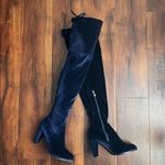 Catherine Malandrino  Deep Blue Velvet Over the Knee Boots Photo 2