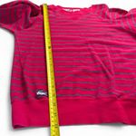 Lacoste Vintage 90s Izod  Women's Medium Striped Pink Preppy Long Sleeve Sweater Photo 5