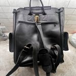 Sleek Black Leather Backpack Photo 5