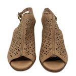 Anthropologie Miss Albright Peep Toe Cutout Sling Back Ankle Boots Brown Size 7M Photo 3