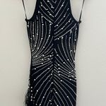 Thomas The Runway Black Mini Dress With Rhinestones And Pearls Photo 5