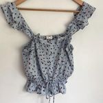 Sienna Sky | Light Blue Floral Ruffle Tank sz Small Photo 0