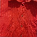 Merona  Orange Textured Dot Print Button Down Shirt Women's Large Career Office Photo 2