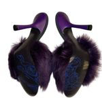 Burberry  Heeled Purple Slip on Fuzzy Sandal On Leather Sole(Size 37) Photo 1