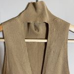 Anthropologie NWT  Mock Neck Midi Dress Women's Small Cedar Tan Sleeveless Knit Photo 13