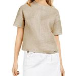 Ted Baker NWT Giannaa Metallic Knit Top Gold Chevron | Size 2 (US 6) Photo 0