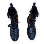 Tod's Tod’s Women’s Glossy Patent Combat Boots Leather Size 38.5 8.5 Black Photo 1