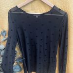 Ultra Flirt  NY Semi Sheer Black Velvet Polka Dot Cami Top Size M Photo 1