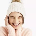 J.Crew Winter Beanie Ribbed With Faux Fur Pom Pom Photo 0