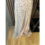 David's Bridal DB studio floral maxi bridesmaids dress sz 2 off the shoulder sleeves light &com Photo 1