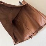 The Impeccable Pig  Faux Leather Brown Mini Skirt Photo 3