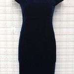 Felicity & Coco Velvet Gold Zipper Dress Size XL Blue Photo 0