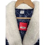 New Ulta Beauty Robe Womens S M Blue White Sherpa Belted Fleece Fair Isle Cozy Photo 7