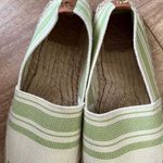 Tory Burch  Green Beige Striped Espadrille Flats Shoes Size 7 Photo 6