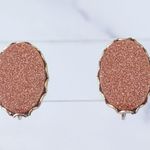 Vintage Screw On Earrings Burnt Orange Glittery Oval Shape 0.75" Photo 1