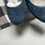 New Size 8 M Kate Ann Leah Mid Wedge Pump Comfort Shoe Pleated Suede Blue Photo 11