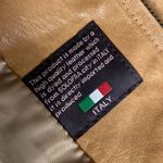 MADE IN ITALY LAMBSKIN LEATHER CAPE STYLE UNIQUE SHORT SLEEVED GATHERED JACKET Tan Size L Photo 7