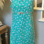 Lilly Pulitzer  White Label Teal Pink Fish Lined Dress Size Medium Photo 0