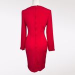Vintage Red Lanz Mini Dress Bow Waist Long Sleeve Made in USA XS Petite Photo 4