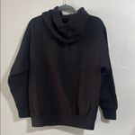 Black Oversized Graphic Hoodie with Photographic Design Photo 1