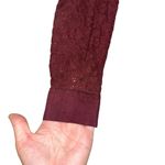 Loft  Burgundy Lace Blouse - Elegant Long Sleeve Top Photo 1