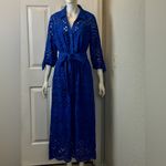 Lilly Pulitzer Amrita Romance Midi Eyelet True Navy Soiree Eyelet Dress Size 10 Photo 3