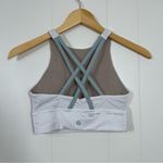 Lululemon  White Silver Blue Energy High-Neck Longline Bra Medium Support B–D Cup Photo 4