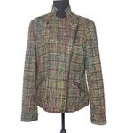 Coldwater Creek Coldwater Creek Women's 10 Rainbow Tweed Moto Jacket Lined Preppy Clueless Photo 1