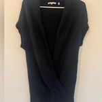 Vince  Black Alpaca Wool Cashmere Blend Faux Wrap Sleeveless Sweater Top Small Photo 0