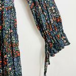 Warm NY boho 100% cotton Floral Tiered Ruffle Midi long sleeve Dress NWT Black Size 0 Photo 11