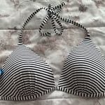 H&M NWT striped black and white push-up triangle light lift bikini top, size 12 Photo 12