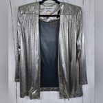 Vintage Joan Walters Silver Metallic Shiny Cardigan Jac Size 8 Photo 1