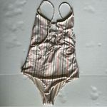 Madewell Tavik by Monahan Lace-Up One-Piece Swimsuit in Horizon Stripe xs Photo 3