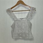 Celebrity Pink White Eyelet Lace Tank Top Photo 0