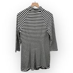 CAbi  Black White Stripe Long Sleeve Front Pockets Open Front Cardigan Medium Photo 4