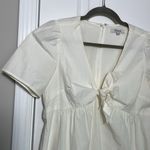 Madewell  White Tie Front Poplin Mini Dress size 2 Photo 7