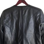 Ellen Tracy Y2K  Women Jacket M Black Faux Leather Moto Zip Edgy Punk‎ Bikercore Photo 3