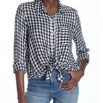 Abound  Weekend Tie Front Checkered Button Up Long Sleeve Shirt Photo 0