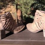 Sundance  Promise Woven Beige Heeled Booties Women's Size 39 (Size 9) Photo 3