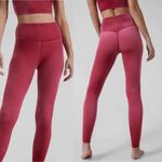 Athleta  Elation Velvet Tight Leggings Pull On High Rise Activewear Class Pink M Photo 1