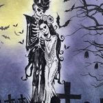 Fun Halloween Skeleton Graphic Tee Blue Size undefined Photo 1