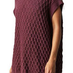 Free People New Rosemary Mock Neck Cable Knit Cotton Tunic Sweater Vest Small Photo 0