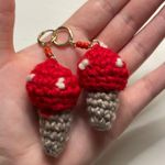 Urban Outfitters  Crochet Mushroom 🍄 Dangle Earrings Photo 1
