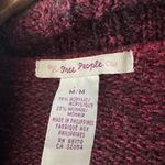 Free People  Y2K Tag Burgundy Open Cardigan Sweater Mohair Wool Blend Photo 4